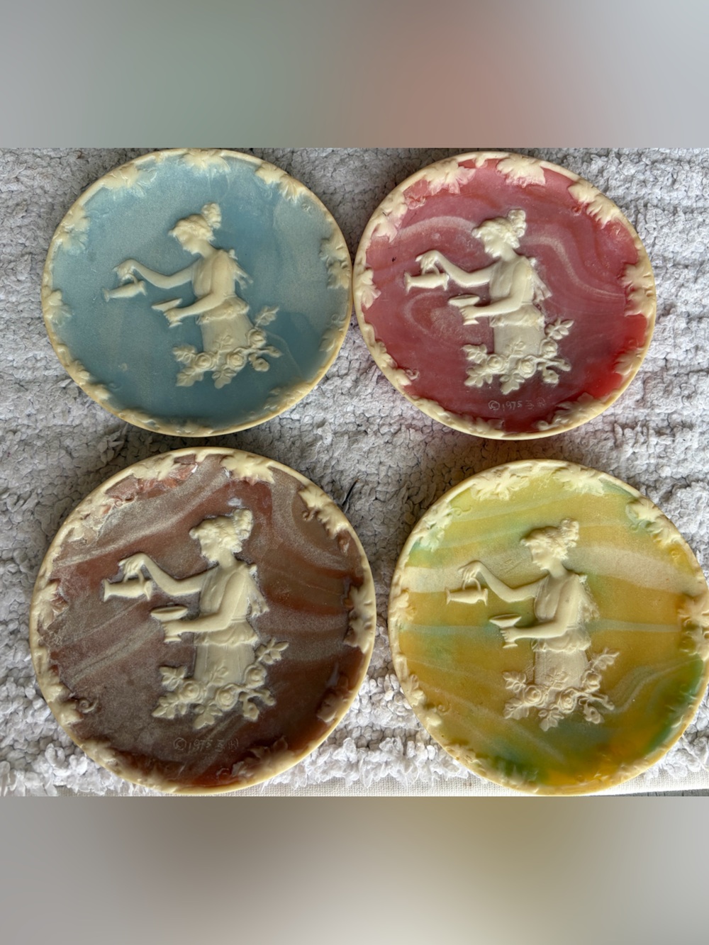 Set of Four Incolay serene goddess by Francis Tayler Williams